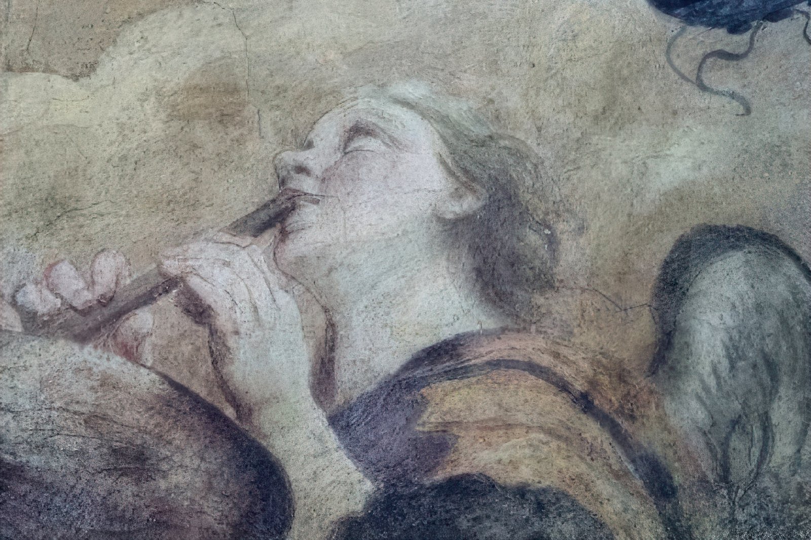 close up of an angel in SS. Ambrogio e Carlo al Corso