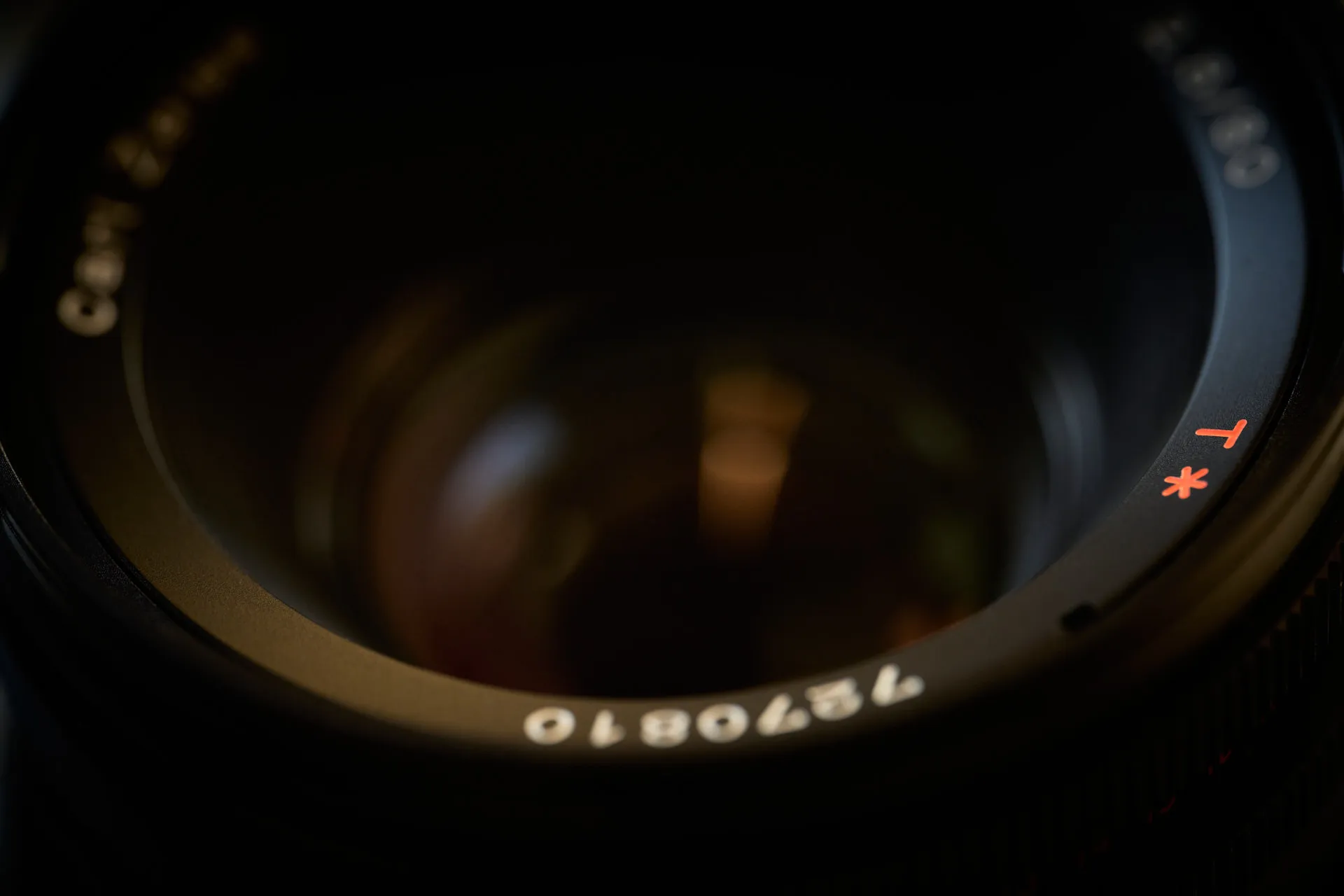 close up of a hasselblad lens